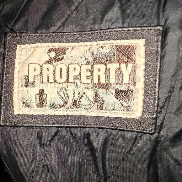 Property Vintage Leather Bomber Jacket Coat - Picture 13 of 13